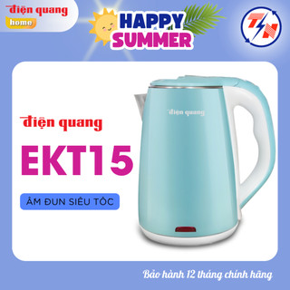 Ấm siêu tốc Điện Quang ĐQ EKT15 1518 - Inox chất lượng cao, đế xoay 360 độ, tự động ngắt điện - Hàng chính hãng