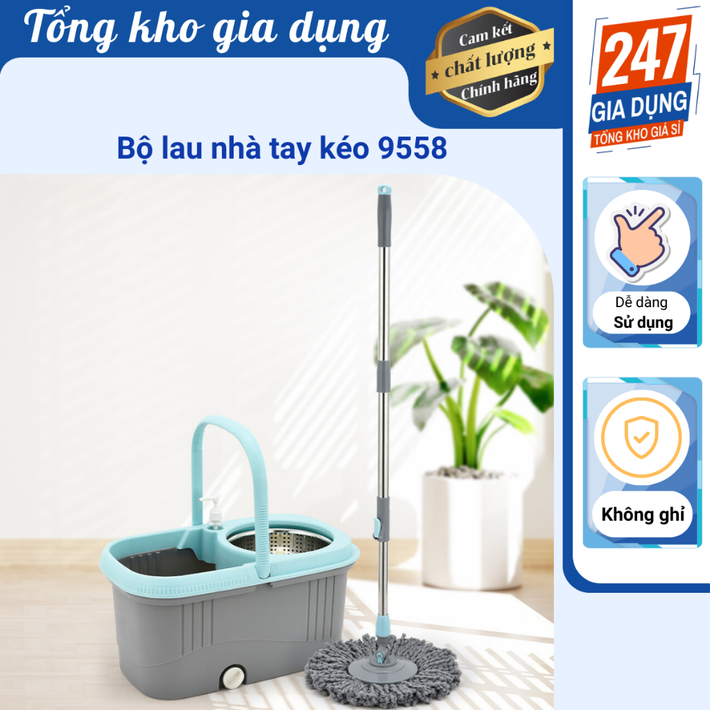 Bộ lau nhà tay kéo Việt Nhật 9558