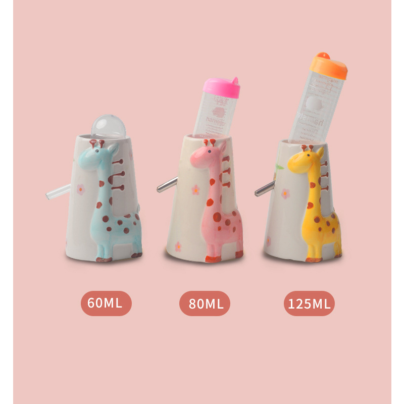 Đế bình nước tổng hợp Sứ hươu/bánh kem cho hamster và thú cưng nhỏ