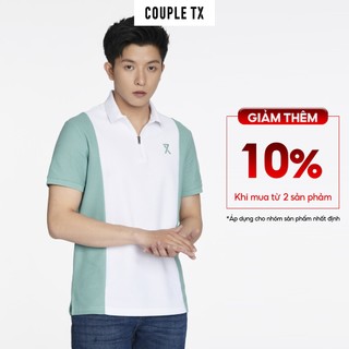 Áo polo nam couple tx cổ zip phối màu regular fit mpo 1031