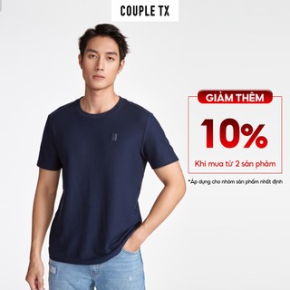 Áo thun nam couple tx logo x thun gân chéo regular fit mts 1275