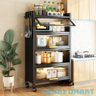kệ tủ đựng đồ gọn gàng chắc chắn có cửa nắp hút nam châm, tủ nhà bếp tokai 3324