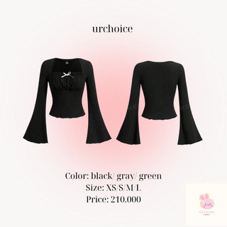 Áo ôm tay loe thắt nơ style coquette dễ thương