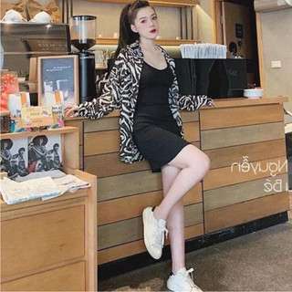 Set 2 món váy 2 dây kèm áo sơ mi from thụng