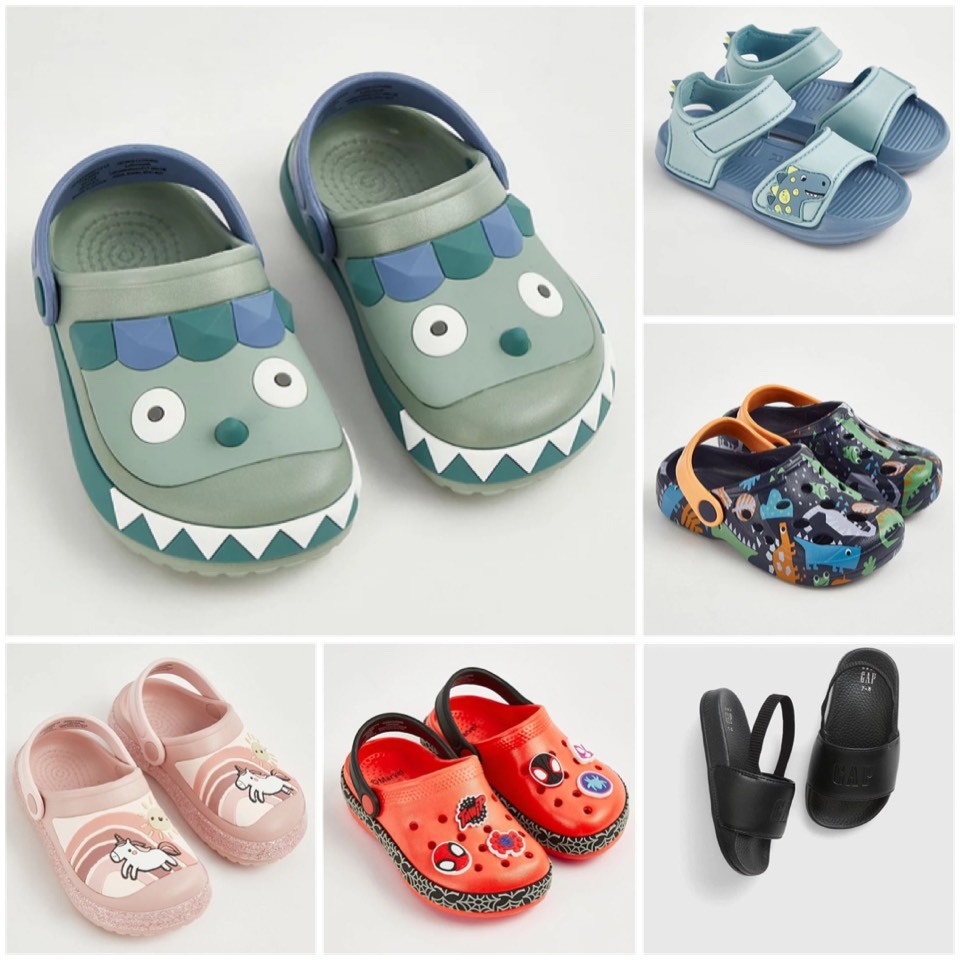 Dép sandal xốp crocs siêu nhẹ bé trai bé gái Geo AUTH UK dép siêu nhân, người nhện, khủng long, chó cứu hộ