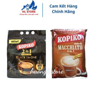 Cà phê hòa tan kopiko thái lan, cafe sữa macchiato, cafe đen 2in1 T7/2025