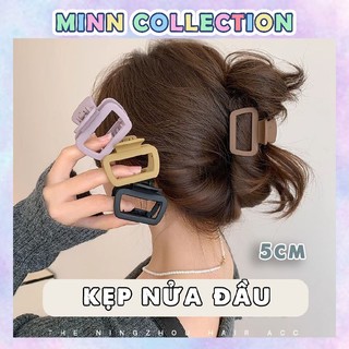 Kẹp tóc size nhỏ 5cm, cặp tóc nhựa mini nhám hình vuông nhỏ màu đơn giản hottrend phong cách Hàn Quốc