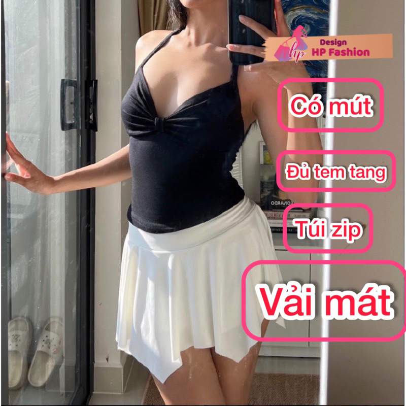 Áo yếm hở lưng ôm body dáng ngắn có mút, áo kiểu nữ mùa hè màu đen trắng thun co giãn hàn quốc G792 | BigBuy360 - bigbuy360.vn