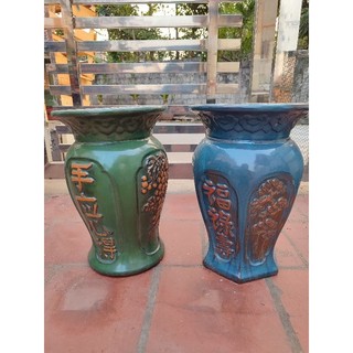 Đôn đế kê chậu, trang trí gốm dáng lục bình mặt 27,5cm cao 41cm
