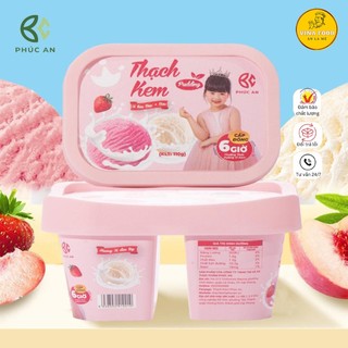 Thạch kem Pudding sữa chua Phúc An 2 ngăn mix 2 vị vị Dâu Tây-Dừa, đồ ăn vặt ngon, mát, dinh dưỡng cho mọi lứa tuổi