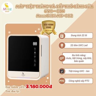 Máy tiệt trùng và sấy khô bình sữa uvc – ion mb082 moaz bébé mb-082 & máy hút mũi mb056 - không bpa, an toàn cho mẹ & bé