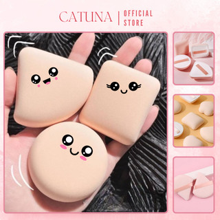 Bông mút trang điểm CATUNA mút tán kem nền dụng cụ che khuyết điểm cotton cao cấp chuyên nghiệp siêu lì căng bóng MT03