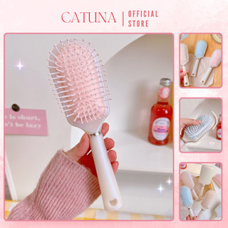 Lược chải tóc Oval CATUNA lược massage da đầu lược mát xa hình bầu dục thông minh gỡ rối chống rụng tóc cute LC02