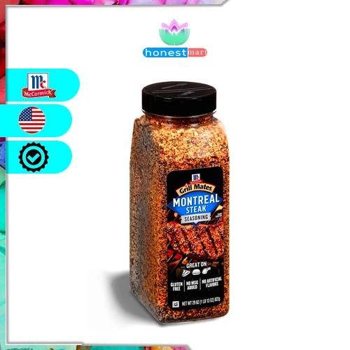 Hương vị ướp bò McCormick Grill Mates Montreal Steak Seasoning 822g