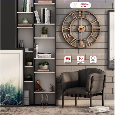 Đồng Hồ Treo Tường Energy Green Lighting Retro DH-99 - Đường Kính 60cm - Phong Cách Bắc Âu Cổ Điển - Decor Phòng Khách