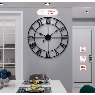 Đồng Hồ Treo Tường Energy Green Lighting Retro DH-99 - Đường Kính 40cm - Phong Cách Bắc Âu Cổ Điển - Decor Phòng Khách