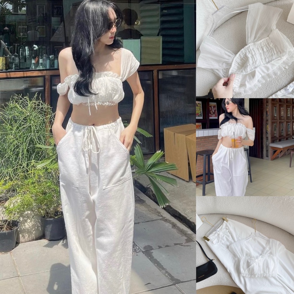 mix quần ống suông lưng chun hàng loại 1 sang chảnh đi biển