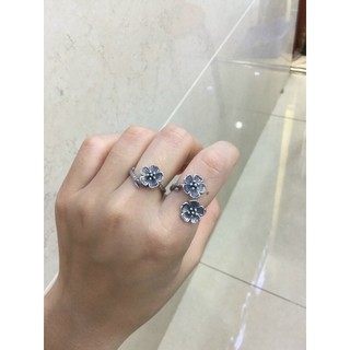 Nhẫn hoa mai bạc thái đơn bông
