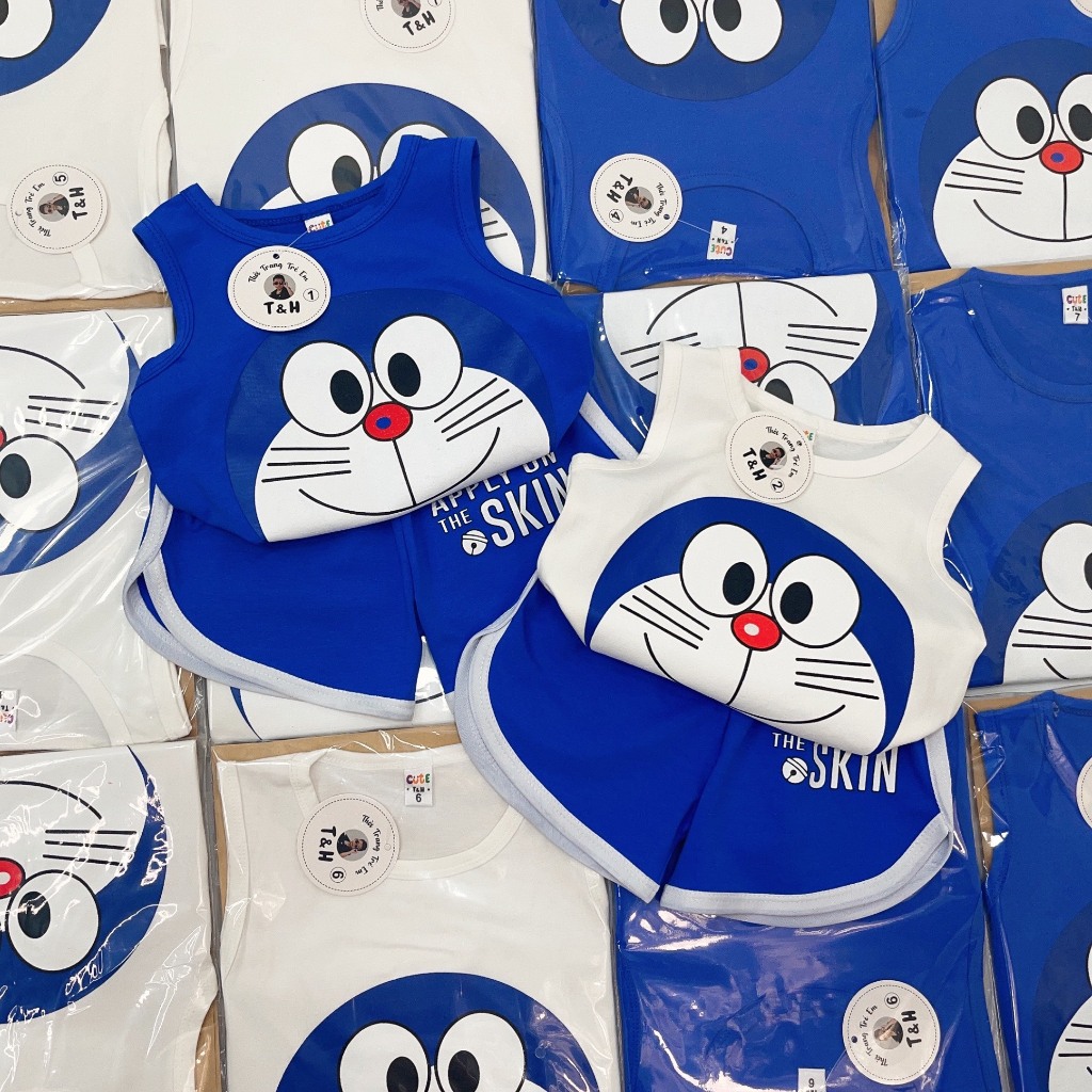 Bộ ba lỗ, bộ sát nách cho bé hình DOREMON