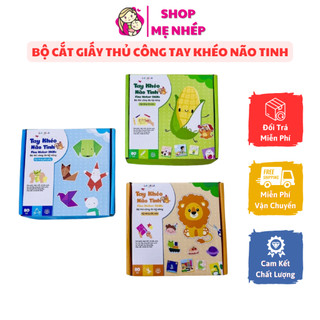 Bộ cắt giấy thủ công tay khéo não tinh đa kĩ năng: cắt, dán, gấp giấy lalala baby