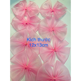 5 Cái Nơ Voan lụa 12cm trang trí bản 4cm làm phụ kiện