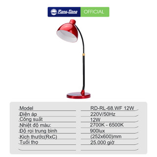 Đèn bàn LED đổi màu Rạng Đông Model: RD-RL-68.WF