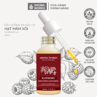 Dầu Mâm Xôi Hữu Cơ Aroma Works Face & Hair Oil Raspberry dưỡng ẩm, tái tạo da
