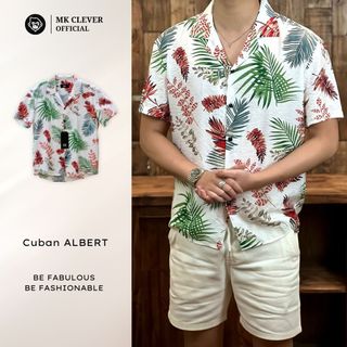 Áo Sơ Mi Cuban nam Albert Ngắn Tay MK CLEVER Chất liệu đũi mềm mịn, thoáng mát, chống nhăn, form rộng mặc hằng ngày