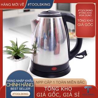 Bình siêu tốc INOX 1.8L tự ngắt khi nước sôi - Ấm điện siêu tốc INOX tay cầm chống nóng