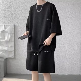  Bộ quần áo nam cổ tròn chất xốp vân sóng  PAHITO BH15 