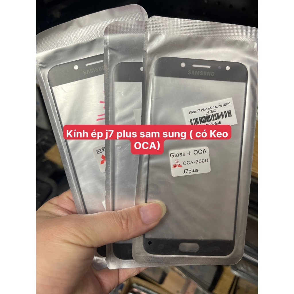 kính ép j7 plus sam sung( Có Keo OCA)