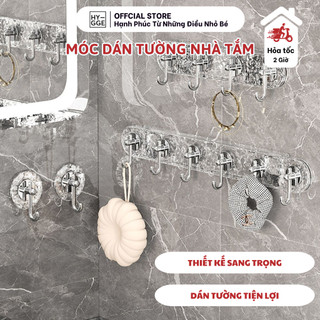 Móc dán treo tường đa năng nhà tắm hoạ tiết pha lê, móc gắn tường phòng tắm treo đồ không cần khoan
