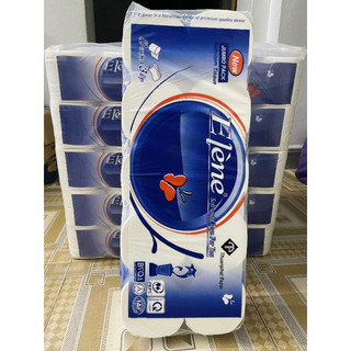 Giấy vệ sinh ELENE 3 lớp không lõi mềm mịn không bụi giấy - không mủn (Bịch 10 cuộn)