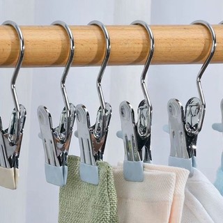 🏵️🏵️móc kẹp đơn treo quần áo Móc treo khăn bằng thép không gỉ Kẹp quần áo đa chức năng Mũ tất chống gió Móc phơi quần áo