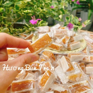 Kẹo khóm dừa non kẹp bánh phồng ít đường - Đặc sản Bến Tre - Kẹo chua ngọt rất dễ ăn