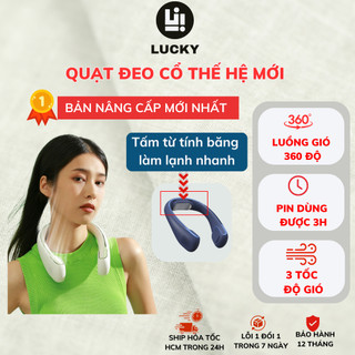 Quạt Đeo Cổ  DELADEP Làm Mát Tức Thì Pin 3600mAh 3 Tốc Độ Tùy Chỉnh Sử Dụng Lên Đến 4H Chính Hãng QDC01