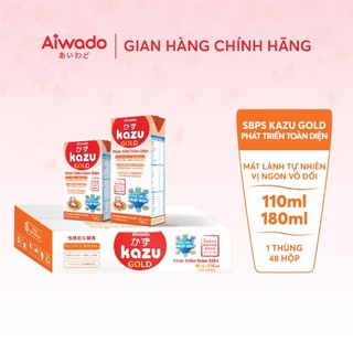 Sữa bột pha sẵn Aiwado Kazu Gold Phát triển toàn diện thùng 48 hộp - Sữa mát giúp bé phát triển toàn diện