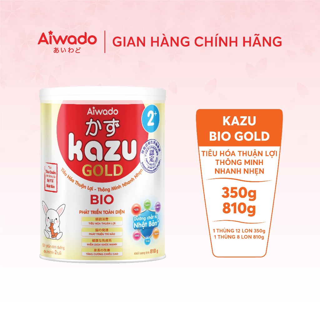Sữa bột Aiwado Kazu Bio Gold - Sữa mát tiêu hoá giúp bé Tiêu Hóa Tốt