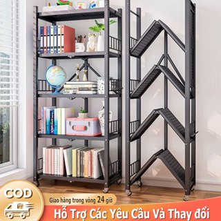 Luxe Giá sắt gấp đa năng mới đựng đồ nhà bếp đa năng 3/4/5 lớp có thể gập lại có bánh xe