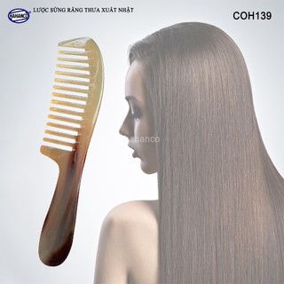 Lược sừng thụy ứng răng thưa xuất nhật chải tóc xoăn, xù - coh139
