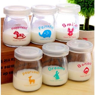 Bộ 12 hủ thủy tinh làm sữa chua. set 12 hũ thủy tinh làm sữa chua có nắp