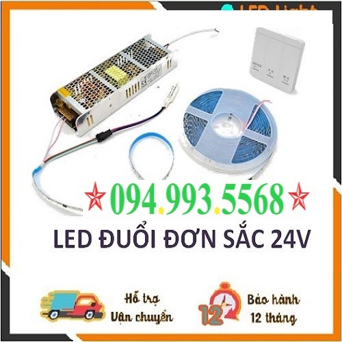 Combo đèn Led dây chạy đuổi 10m Led dán 24v đuổi đơn sắc