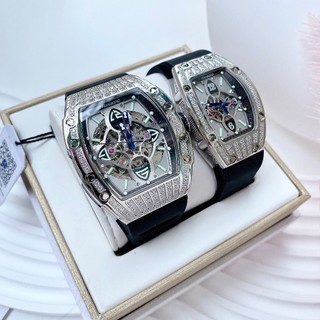 Có video cặp đôi - đồng hồ nữ nam hanboro automatic , dây cao su , size 36mm/44mm