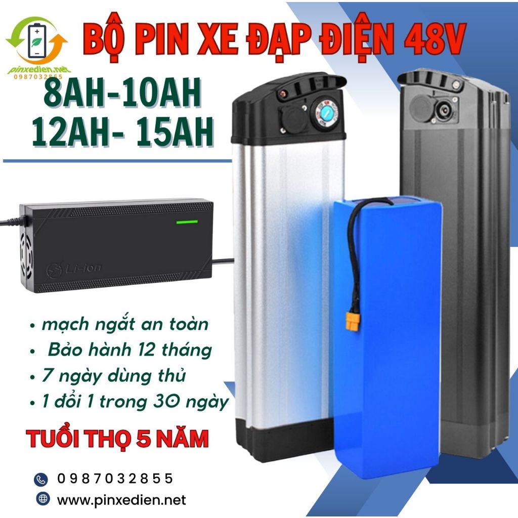 Bộ pin xe đạp điện 48V vỏ nhôm 8Ah- 10Ah-12AH-15Ah