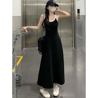 Đầm maxi 2 dây dáng dài - cổ phối viền trắng GS63