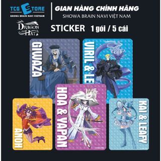 Set 5 tờ sticker nhân vật Dragon on Hat, Wedge Holdings, kích thước 6x8cm, SL 1 gói 5 tờ