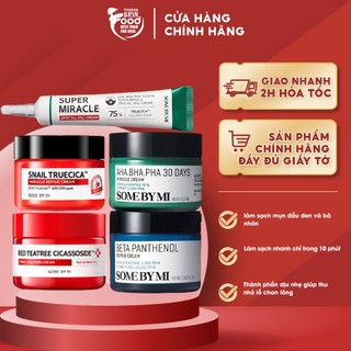 Kem Dưỡng Ẩm, Phục Hồi, Giảm Mụn Chiết Xuất Ốc Sên, Tràm Trà, AHA-BHA-PHA 30 Days Some By Mi Cream 60g