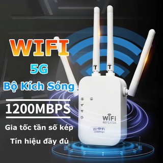 Bộ kích sóng Wifi không dây cao cấp tốc độ cao 1200Mbps, Repeater wifi 4 râu cực khỏe