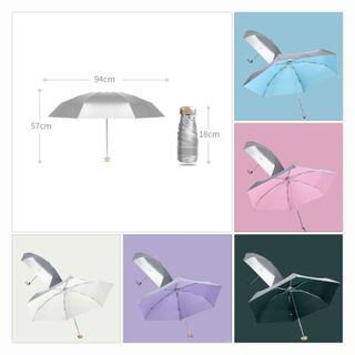 Ô dù gấp có lớp chống UV Titan bạc phía trong cực hiệu quả Công nghệ vinyl phối màu đẹp mắt