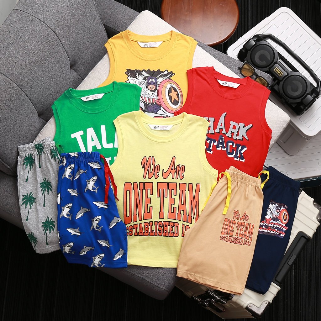 BỘ THUN COTTON SÁT NÁCH BÉ TRAI